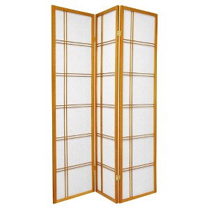 6 ft. Tall Double Cross Shoji Screen - Honey (3 Panels) - 1 of 3