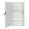 Karl Home Single Door Mirror Indoor Bathroom Wall Mounted Cabinet Shelf White - 3 of 4