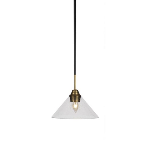 Toltec Lighting Paramount 1 - Light Pendant in  Matte Black/Brass with 10" Clear Bubble Shade - image 1 of 1