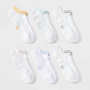 Women's Striped Cushioned 6pk Athletic No Show Socks - All In Motion™ 4-10 - 1 of 3