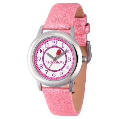 Girls' Red Balloon Stainless Steel Watch - Pink