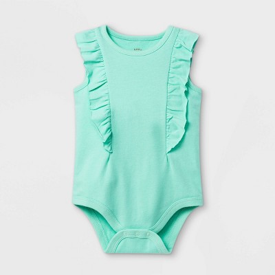 Baby Girls' Ruffle Short Sleeve Bodysuit - Cat & Jack™ Mint 12M