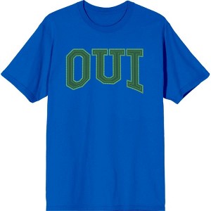 French "Oui" Adult Crew Neck Short Sleeve Tee - 1 of 2