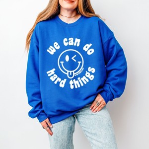 Simply Sage Market S.W.Smiley We Can Do Hard Things Smiley Face Sweatshirt - 1 of 4