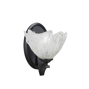 Toltec Lighting Zilo 1 - Light Sconce in  Matte Black with 7" Gold Ice Shade - 1 of 1