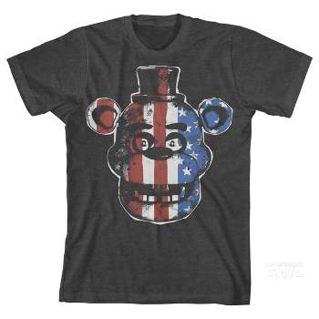 Five Nights at Freddy's American Flag Freddy Boy's Charcoal Heather T-shirt