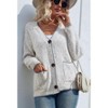 Womens Knit Cardigan Long Sleeve Button Down Casual Cardigan Open Front Sweater Cardigan with Pockets - 3 of 4