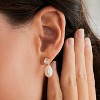 Pearl Earrings: 14k Gold-plated Cubic Zirconia Accented Pearl Drop Dangle Wedding Engagement Earrings For Women Bridal Bridesmaid - 2 of 4
