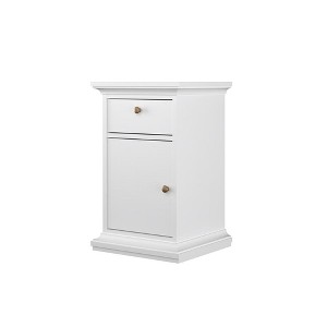 Tvilum, Sonoma 1 Drawer, 1 Door Nightstand, White - 1 of 2