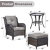 Gymojoy Outdoor Patio Chair Table with Ottoman High Back Club Chair - 2 of 4