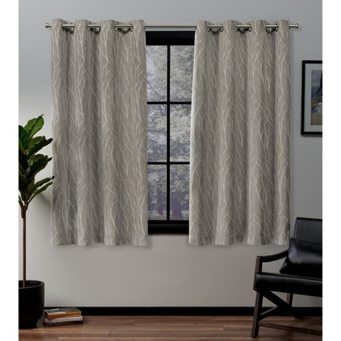 North Hills Home Striped Sheer Curtains for Living Room, Linen Texture