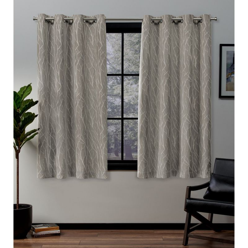Set Of 2 Forest Hill Woven Blackout Curtain Panels - Exclusive Home, 1 of 9