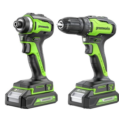 Greenworks POWERALL 24V Cordless Brushless Drill Driver with 2.0Ah Batteries and Charger