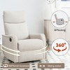 Fabric Manual Recliner Chair with Rocker, 360° Swivel, Heat, and 8-Point Massage - 4 of 4