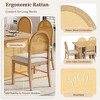 7 Piece Dining Table Set for 6, 59.8" Rectangular Dining Table with Upholstered Chair, Rattan Breakfast Table for Kitchen, Dining Room - 4 of 4