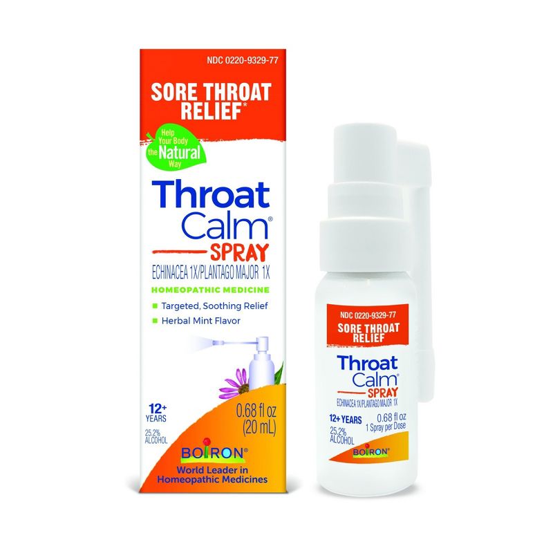 Boiron ThroatCalm Spray Homeopathic Medicine For Sore Throat Relief  -  0.68 fl oz Spray, 1 of 5
