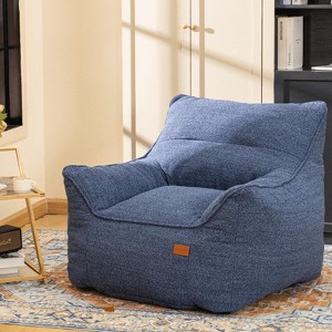 Hooseng Bean Bag Chair with Filler, Big Floor Sofa with Tufted Soft Armrests & Side Pocket, Premium Lazy Sofa for Adults, Living room, Bedroom, Dorm - 1 of 4