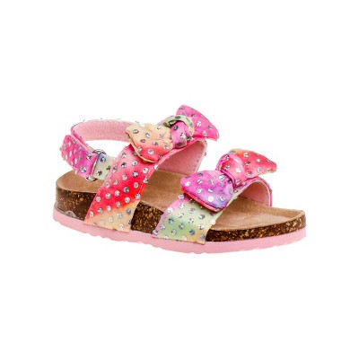 Laura Ashley Girls Footbed Toddler Buckle Sandals Hook and Loop