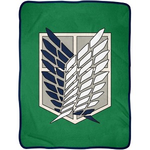 Attack on Titan Scout Regiment Logo Soft Plush Fleece Throw Blanket 46" X 60" - 1 of 3