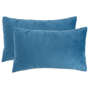 KAF Home Velvet  Set of 2 Pillow Covers - 12" x 20" - 1 of 3
