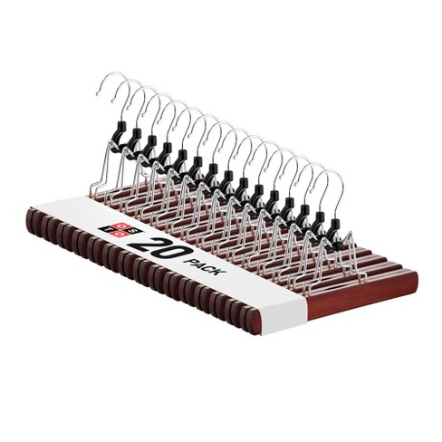 Osto 30 Pack Cherry Wooden Suit Hangers; Ultra-durable Smooth