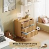 GAOMON 3 Drawer Dresser for Bedroom, Fluted Modern Nightstand with Deep Drawers, Chest of Drawers - 3 of 4