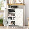ORRD Modern Minimalist MDF Shoe Cabinet with Sliding Doors - 31.5" White Shoe Storage Organizer for Entryway - 4 of 4