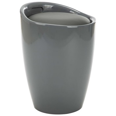 vidaXL Storage Stool Gray Faux Leather