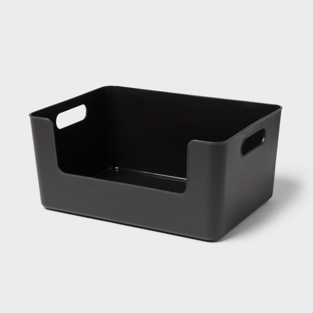 Large Plastic Open Face Pantry Bin Black - Brightroomâ„¢