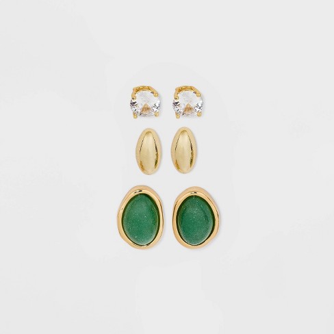 Green Cubic Zirconia Earrings 