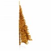 vidaXL Modern Gold Artificial Half Christmas Tree - 8 ft PVC Tree with Sturdy Steel Stand - Indoor Christmas Decor - Economical & Space-Saving - 3 of 4