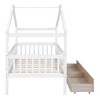 Vynxaria Twin Size House-Shaped Bed with Sky Roof & Storage Drawers - Fun & Functional - 3 of 4