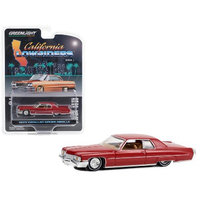 1973 Cadillac Coupe deVille Lowrider Custom Maroon "California Lowriders" Series 3 1/64 Diecast Model Car by Greenlight