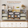 GustoWave 12-Drawer Fabric Dresser, Skinny Chest of Drawers with Charging Station, Led Lights & Metal Frame, Modern Cloth Storage Organizer - 3 of 4