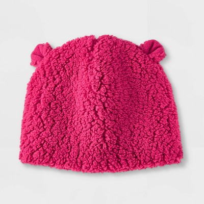 Kids' Teddy Fleece Beanie - Cat & Jack™ Pink
