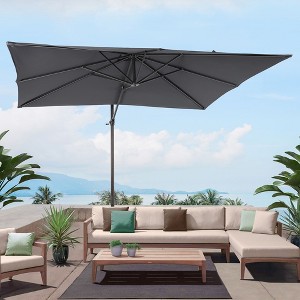 10X8FT Alunimun Patio Cantilever With Canopy - 1 of 4