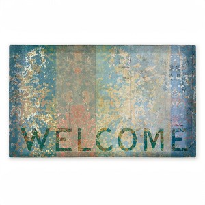 Stupell Industries Rustic Stripe Welcome Printed Outdoor Door Mat, design by Tim Coffey, 18"x30" - 1 of 4