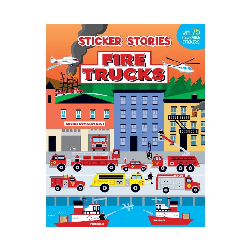 Fire Trucks - (Sticker Stories) by  Edward Miller (Paperback), 1 of 2