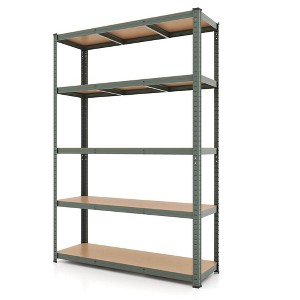 Costway 5 Tier Adjustable Garage Shelving Unit with 2200 lbs Max Load for Warehouse Black/Grey/Blue/Silver - 1 of 4