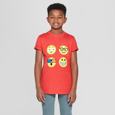 Boys' Emoji's Short Sleeve Graphic T-Shirt - Cat & Jack™ Red L