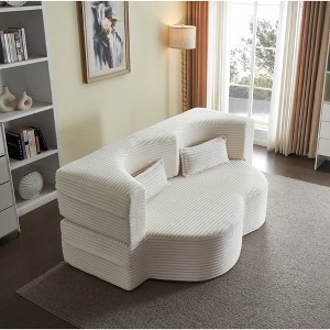 KWPZQEB 2-in-1 Folding Sofa Bed with 2 Pillows, Loveseat Sofa, Boneless Convertible Sleeper Sofa Bed Full Size, Floor Couch & Sleeping Mattress - 1 of 4