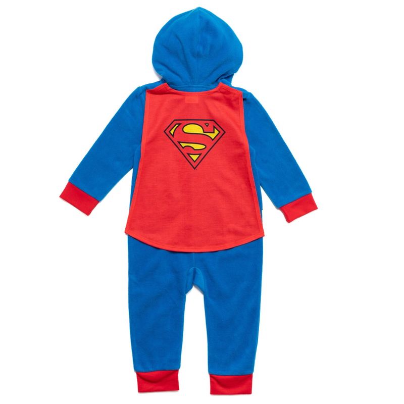 DC Comics Justice League The Flash Superman Batman Zip Up Pajama Coverall Big Kid, 5 of 9