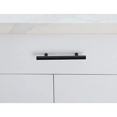 Matte Black Brass Bar Pull with Mounting Hardware