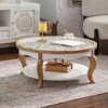 Racxily Round Wood Coffee Table with Glass Top, Circle Center Table & Removeable Tempered Glass top, Cocktail Table for Living Room , Home - 2 of 4