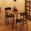 Dining Table for 2, Small Square kitchen Dinner Table Set for 2,Space Saving Wood Modern Dinette With Upholstered,3 Piece - 4 of 4