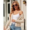Coolmee Women's Cropped Cardigan Knit ShrugsTops V Neck Button Down Sweaters - 2 of 4