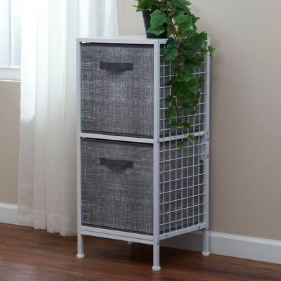 Gray Collapsible Fabric Storage Cube Set with Dual Handles