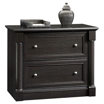 Sauder Palladia Lateral File Cabinet Wind Oak: Mid-Century Modern, 2-Drawer, Particle Board, 29.606"H