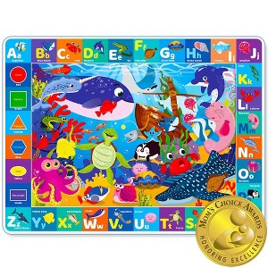 QUOKKA Baby Play Mat for Floor - Ocean ABC Rug for Kids Toddlers Infants - Extra Thick Large Padded Non-Slip Nursery Rug for Crawling and Playing - 1 of 4