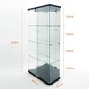 Black Display Cabinet with Bluetooth LED Lights & Lock - Tempered Glass, Mirror Back, for Liquor, Files, Storage - Home, Office, Bedroom - 3 of 4
